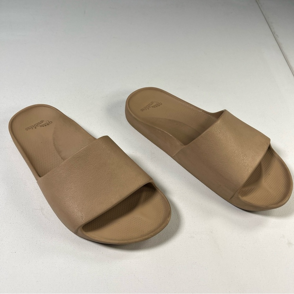 Archie's Arch Support Slide Sandals Tan Taupe Beige Nude Mens 8 Womens 9 - Picture 4 of 13